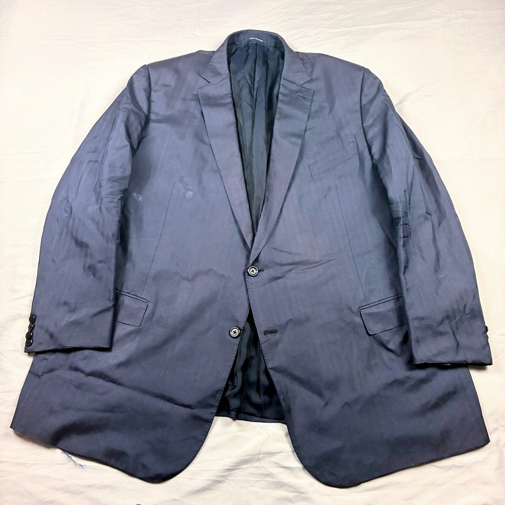 Ermenegildo Zegna 100% Silk Navy Jacket ZegnaSilk Big & Tall 64L IT 54L FLAWS